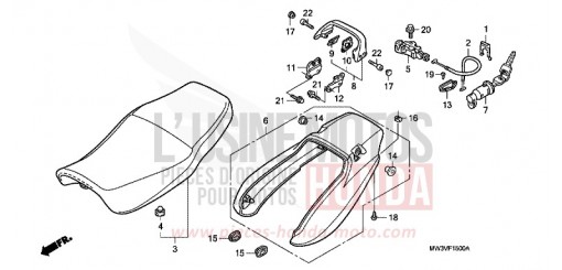 SIEGE/CAPOT ARRIERE CB750F2X de 1999